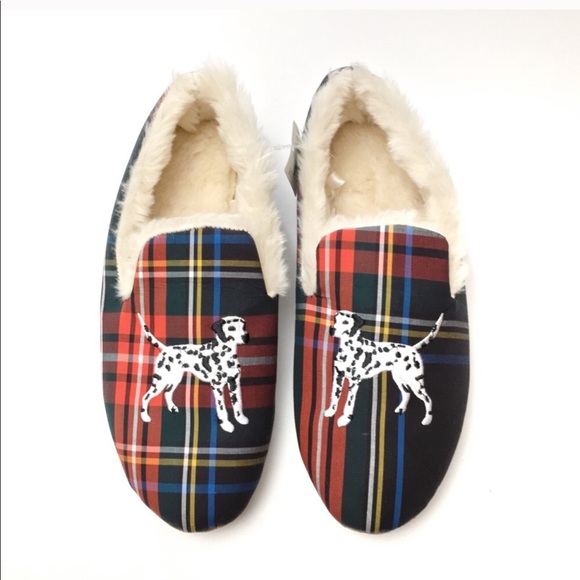 J. Crew Shoes - J. Crew Tartan Plaid Dalmatian Slippers NWOT